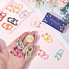 13Pcs 13 Colors Baking Paint Zinc Alloy Enamel Locking Carabiner FIND-SC0021-06-3