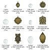 DIY Blank Owl/Round Glass & Tibetan Style Alloy Pendant Making Kits DIY-FS0006-11-4