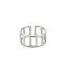 Non-Tarnish 304 Stainless Steel Rectangle Hollow Open Cuff Ring for Women RJEW-S405-161P-1