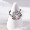 Sunflower Rotatable Open Cuff Rings for Women RJEW-C118-10P-3