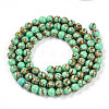 Synthetic Gold Line Turquoise Beads Strands G-A255-A03-04B-2