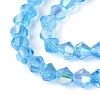 AB Color Plated Transparent Glass Beads Strands GLAA-G127-01-01O-4