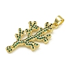 Rack Plating Brass Pave Cubic Zirconia Pendants KK-U029-11G-03-2