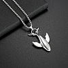 Alloy Whale Pendant Necklaces NJEW-R001-02P-1