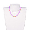 Handmade Polymer Clay Heishi Beaded Necklaces NJEW-JN02448-01-4