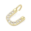 Brass Micro Pave Clear Cubic Zirconia Pendants KK-I476-01G-U-2