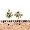 Brass Micro Pave Cubic Zirconia Pendants KK-K384-23D-G-3