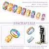 Unicraftale 18Pcs 18 Styles Titanium & 201 Stainless Steel Plain Band Finger Rings for Women RJEW-UN0002-85-5
