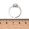 Adjustable Brass Micro Pave Cubic Zirconia Cuff Open Rings CU-CBABA66-04P-5