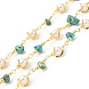 Handmade Natural Turquoise Chip Beaded Chains CHC-M024-22G-02-1