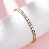304 Stainless Steel with Clear Cubic Zirconia Link Chain Bracelets for Women BJEW-G754-02G-1