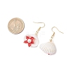 Shell Shape 304 Stainless Steel Dangle Earrings EJEW-MZ00376-02-3