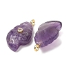 Natural Amethyst Carved Pendants G-H357-05G-06-3