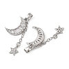Brass Micro Pave Clear Cubic Zirconia Pendants CU-B002-08P-2