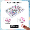 180Pcs Floral Printed Porcelain Beads PORC-LT0001-09-2