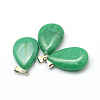 Teardrop Dyed Natural Malaysia Jade Pendants G-Q368-10-2