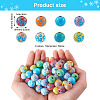 80Pcs 8 Colors Wooden Beads WOOD-FW0001-12-3