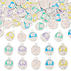 50Pcs 5 Colors Alloy Pendants ENAM-TA0003-93P-1