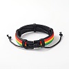 Adjustable Unisex Cowhide Cord Bracelets BJEW-L544-04A-2