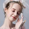 3 Pairs 3 Colors Sparkling Rhinestone Leafy Branch Dangle Stud Earrings EJEW-FI0001-90-6