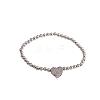 Brass Micro Pave Clear Cubic Zirconia Beaded Stretch Bracelets for Women FS-WG5260F-26-2