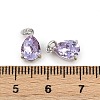 Teardrop Brass Glass Charms KK-L240-06P-01-3