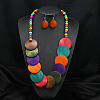 Bohemian Style Wood Beaded Multilayer Necklaces & Dangle Earrings Sets WG93846-10-1