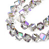 Electroplate Transparent Glass Beads Strands X-EGLA-N002-29-C01-3