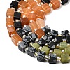 Synthetic Goldstone & Natural Chinese Southern Jade & Red Aventurine & Tiger Eye & Sodalite & Obsidian & Snowflake Obsidian Beads Strands G-H333-03J-5
