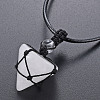 Natural Quartz Crystal Cone Pendant Necklace NJEW-Q313-001A-1