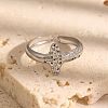 304 Stainless Steel Open Cuff Rings WGB3CCF-01-2
