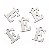 Tarnish Resistant 304 Stainless Steel Alphabet Charms STAS-H122-E-P-2