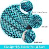 Sparkly Hologram Spandex Mermaid Printed Fish Scale Fabric AJEW-WH0277-38-4