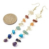 Chakra Theme Natural & Synthetic Mixed Gemstone Chip Beaded Tassel Earrings EJEW-JE05452-02-3