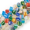 Cube Handmade Millefiori Glass Beads Strands LK-R004-25-1