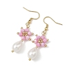 Anti-Tarnish Electroplate Bicone Glass Pearl Teardrop Beads Dangle Earrings EJEW-MZ00765-03-2