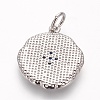 Brass Micro Pave Cubic Zirconia Pendants KK-P156-13P-02-NR-2
