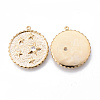 Brass Micro Pave Clear Cubic Zirconia Pendants KK-N232-149-NF-2