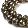 Natural Pyrite Round Beads Strands G-F197-10-10mm-5