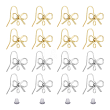 SUPERFINDINGS 24Pcs 2 Color Brass Stud Earring Findings KK-FH0004-78