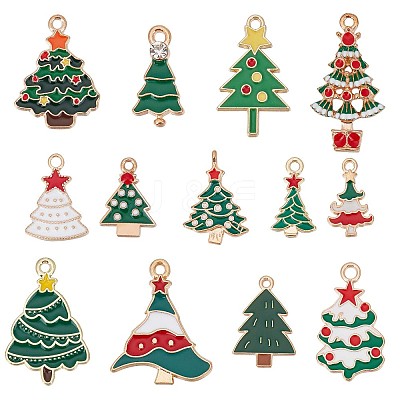 52Pcs 13 Style Alloy Enamel Pendants ENAM-SC0003-56-1