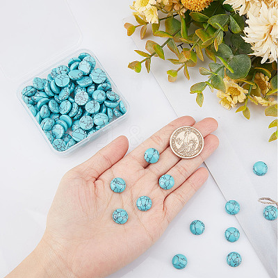 Dyed Synthetic Turquoise Cabochons TURQ-SC0001-05C-1