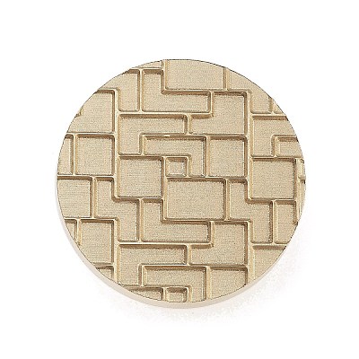 Texture Theme Roung Brass Stamp Head LS-AJEW-M036-06F-G-1