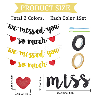 2 Sets 2 Colors Glitter Paper Flags AJEW-CP0005-85-1