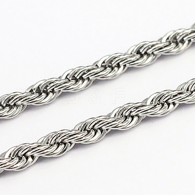 Tarnish Resistant 304 Stainless Steel Rope Chains CHS-O005-43E-1