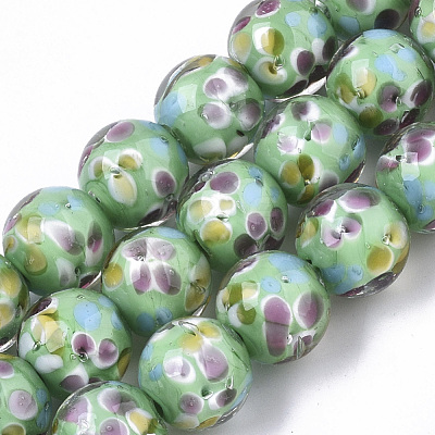 Handmade Lampwork Beads Strands LAMP-T007-04H-1