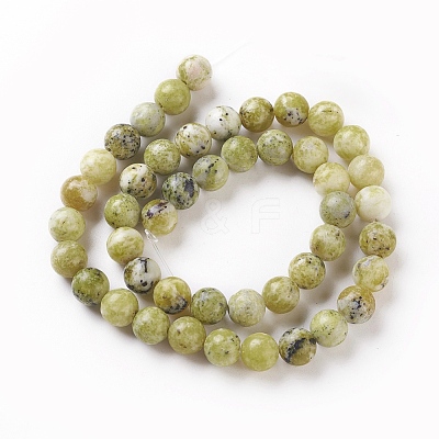 Natural Yellow Turquoise(Jasper) Beads Strands G-Q462-8mm-22-1