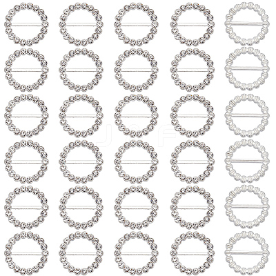 60Pcs Alloy Rhinestone Slider Buckles FIND-CY0001-93-1