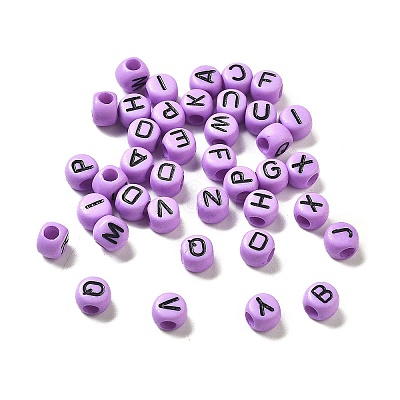 Opaque Acrylic Beads OACR-R005-02G-1