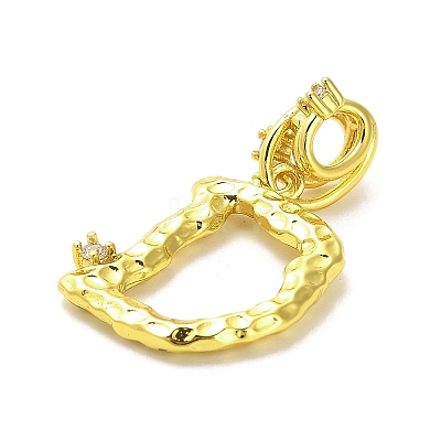 Rack Plating Brass Micro Pave Cubic Zirconia European Dangle Charms KK-L210-015G-D-1